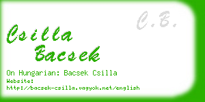 csilla bacsek business card